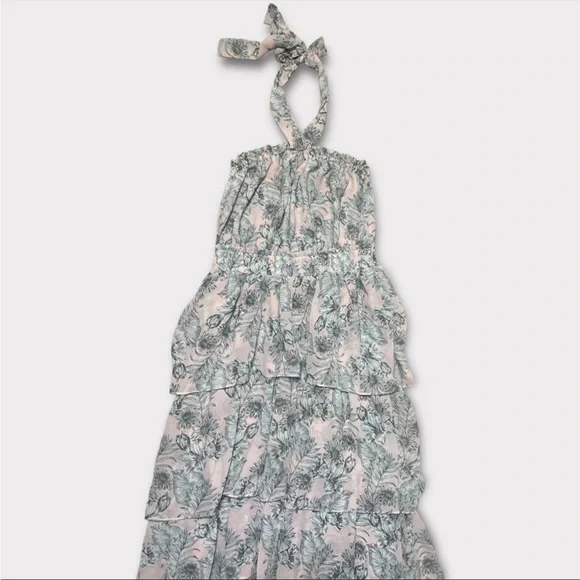 MISA Los Angeles Pink Floral Valeria Halter Midi Dress - Picture 8 of 10